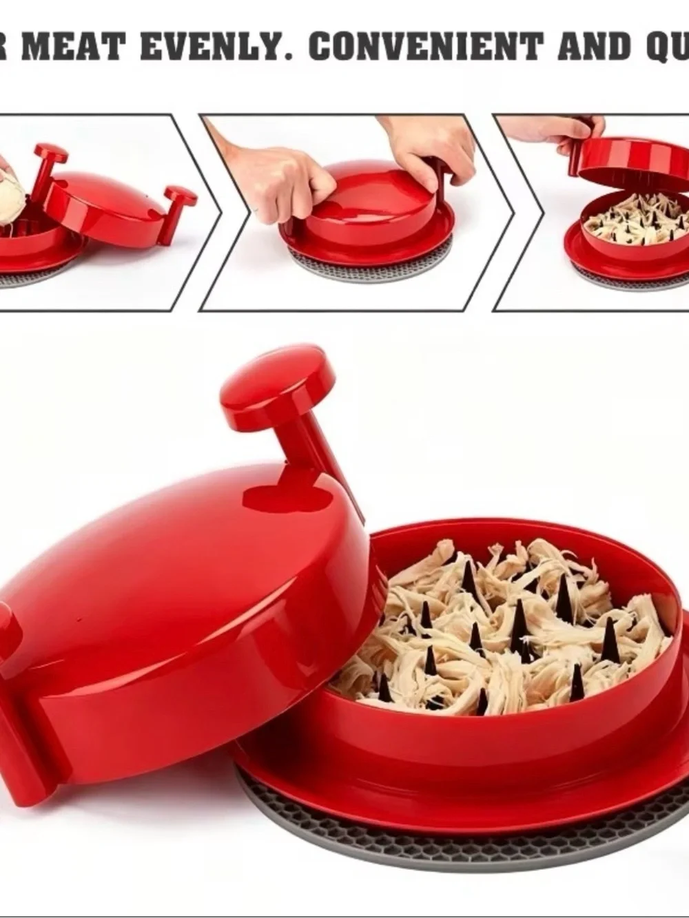 Red Manual Meat Shredder